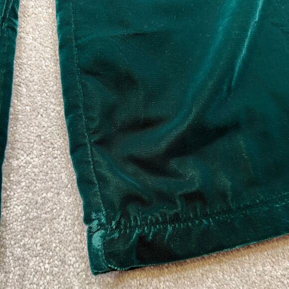Gibson Latimer NWT Velvet Trousers Emerald Green High Rise Wide Leg 16 Holidays - Picture 15 of 16